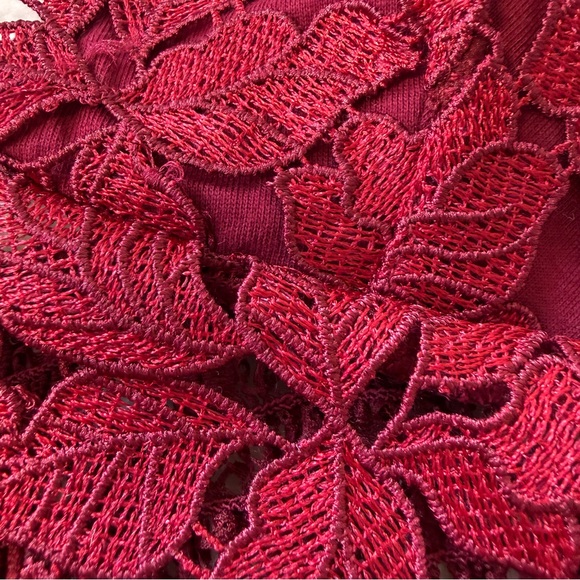Free People Lace Bralette in Burgundy | Size M - Picture 3 of 8